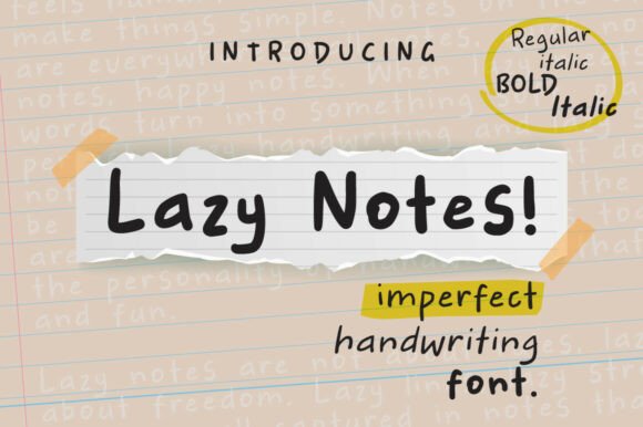 Lazy Notes: A Handwritten Font That Feels Human on Screen
